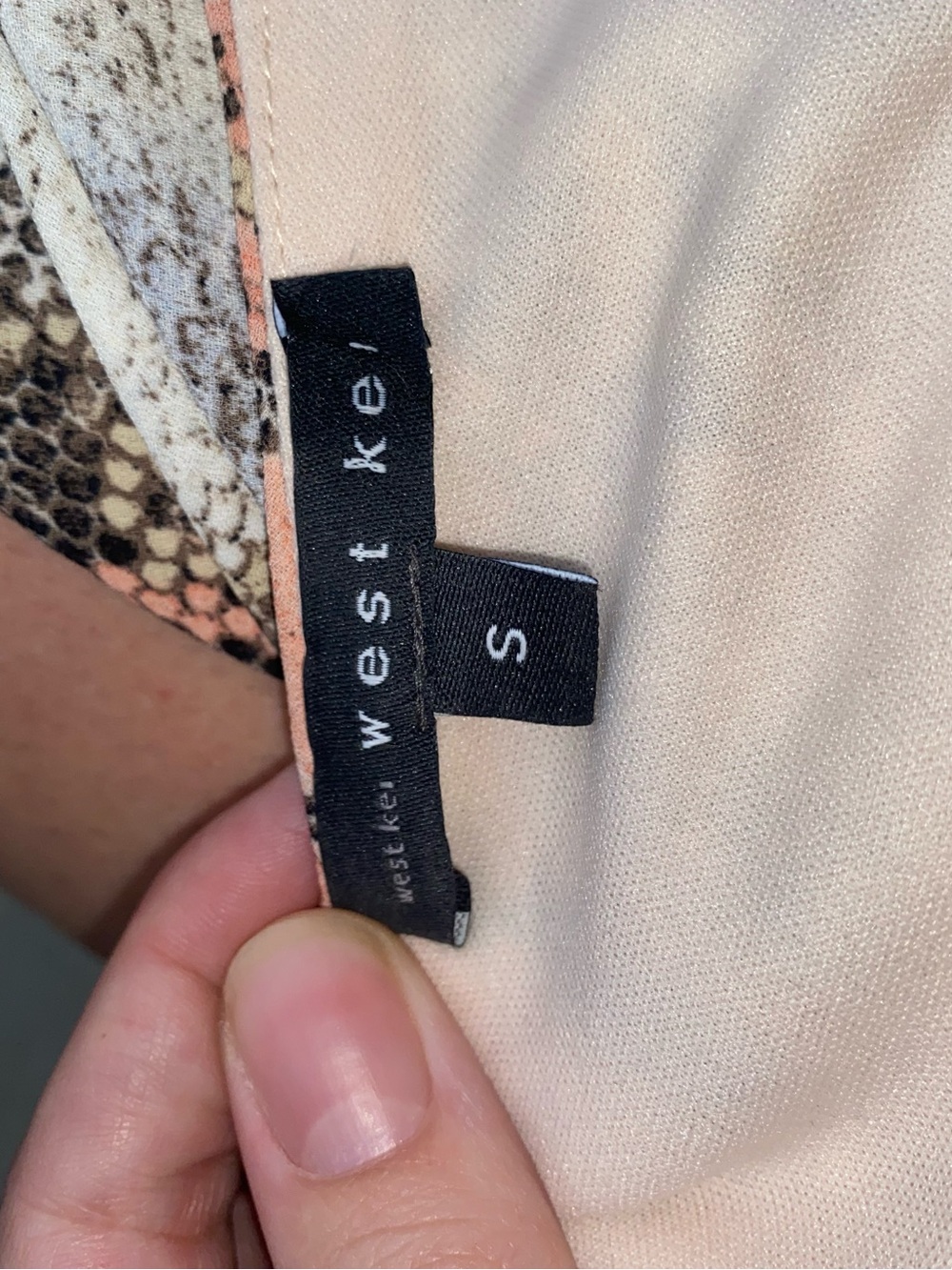 Snake-Print Slip Maxi Dress in Coral and Cream - Picture 6 of 6